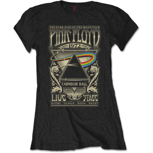Pink Floyd Ladies T-Shirt: Carnegie Hall Poster T-Shirt