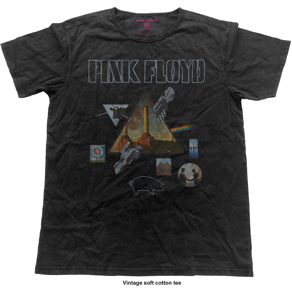 Pink Floyd Unisex Vintage T-Shirt: Montage Vintage T-Shirt