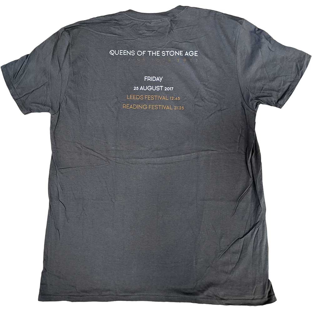 Queens Of The Stone Age Unisex T-Shirt: Villains R&L 2017 (Back Print) (Ex-Tour) T-Shirt