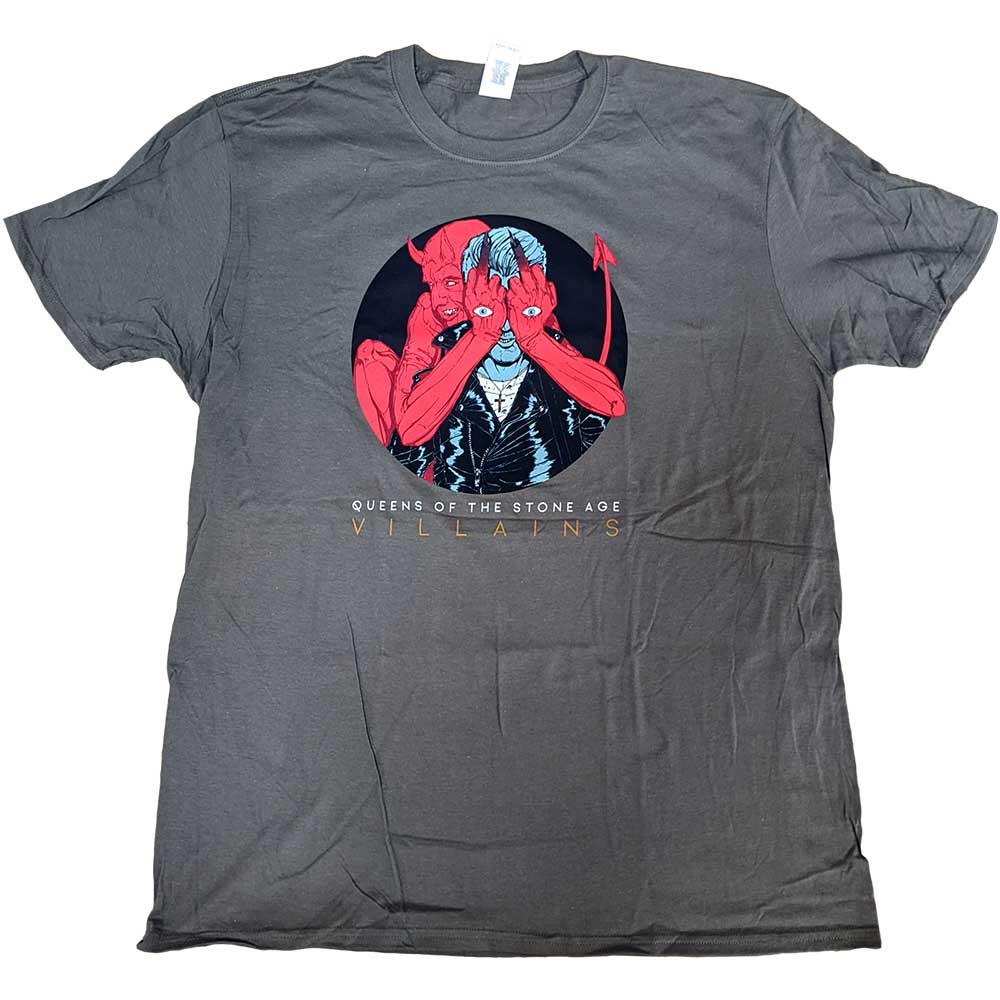 Queens Of The Stone Age Unisex T-Shirt: Villains R&L 2017 (Back Print) (Ex-Tour) T-Shirt