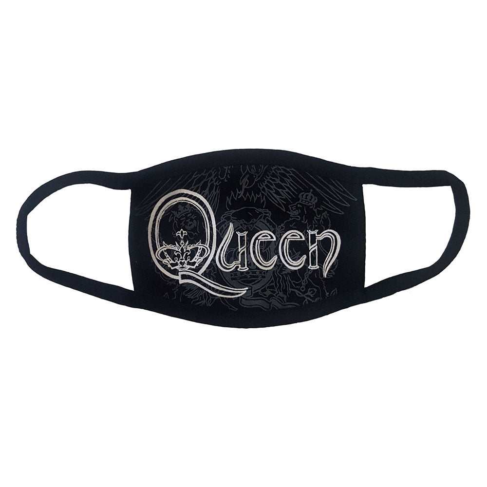 Queen Face Mask: White Retro Logo Gezichtsmasker