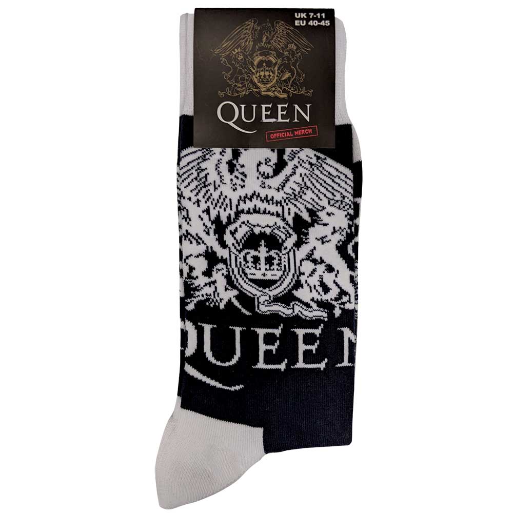 Queen Unisex Ankle Socks: White Crests (UK Size 7 - 11) Enkelsokken