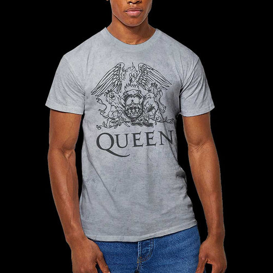 Queen Unisex T-Shirt: Crest (Wash Collection) T-Shirt