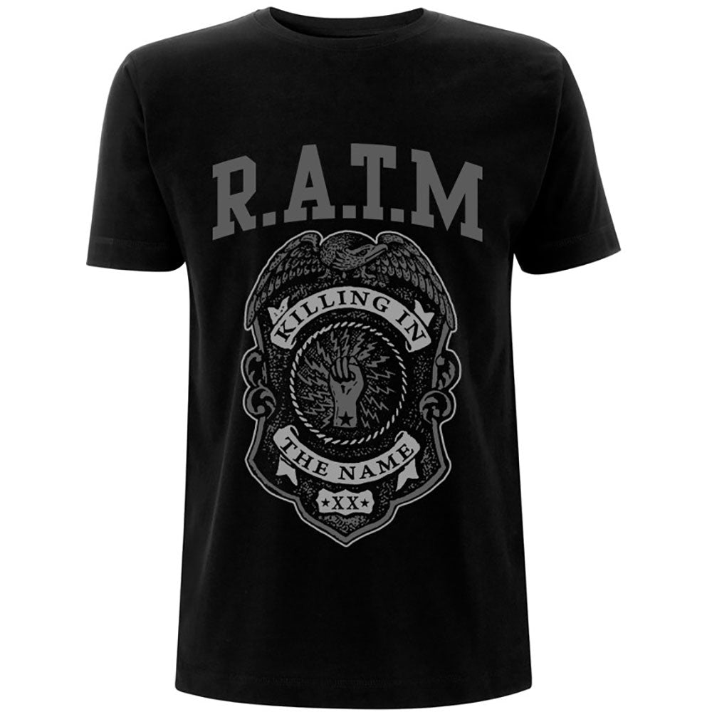 Rage Against The Machine Unisex T-Shirt: Grey Police Badge T-Shirt