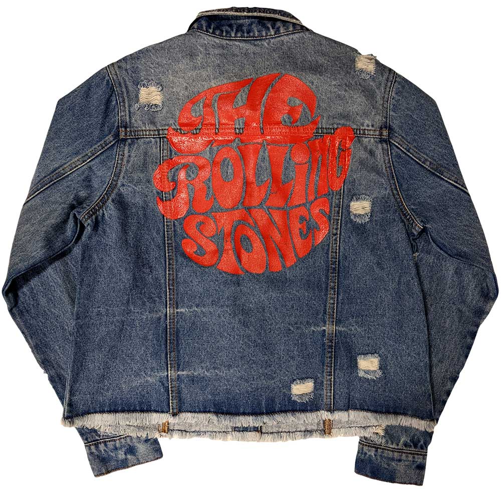 The Rolling Stones Ladies Denim Jacket: Script (Back Print) Spijkerjas