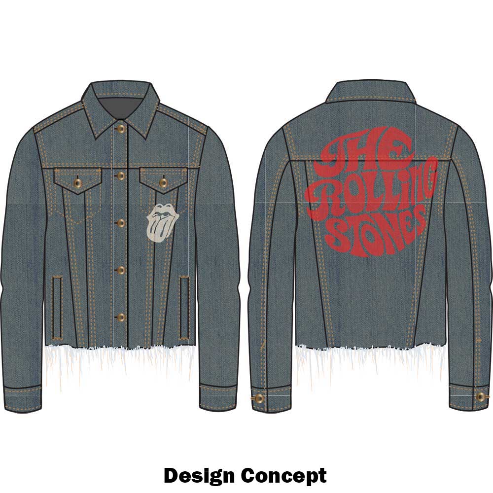 The Rolling Stones Ladies Denim Jacket: Script (Back Print) Spijkerjas