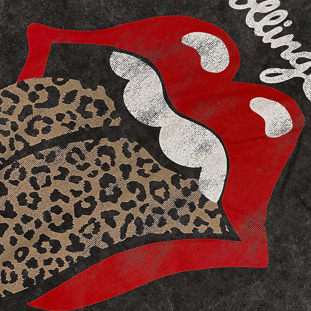 The Rolling Stones Unisex T-Shirt: Leopard Tongue (Wash Collection) T-Shirt