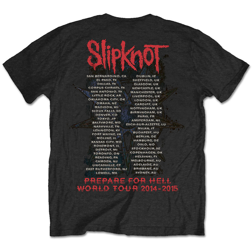 Slipknot Unisex T-Shirt: Prepare for Hell 2014-2015 Tour (Back Print) T-Shirt