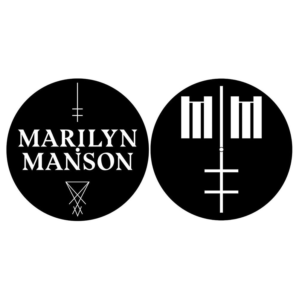 Marilyn Manson Turntable Slipmat Set: Logo/Cross Set draaitafel-slipmatten