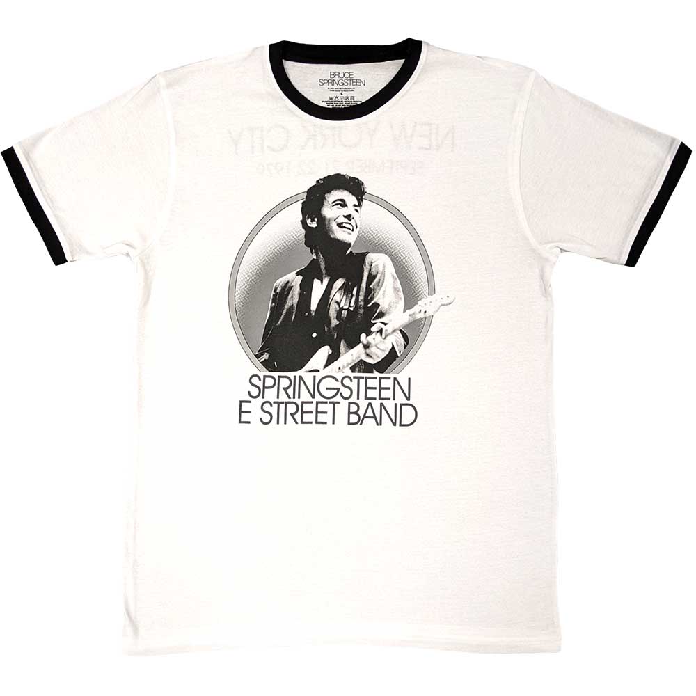 Bruce Springsteen Unisex Ringer T-Shirt: NYC (Back Print) Ringer T-Shirt