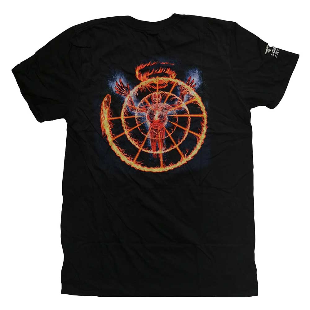 Tool Unisex T-Shirt: Flame Spiral (Back & Sleeve Print) T-Shirt