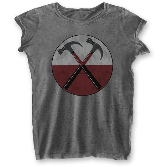 Pink Floyd Ladies T-Shirt: The Wall Hammers (Burnout) T-Shirt