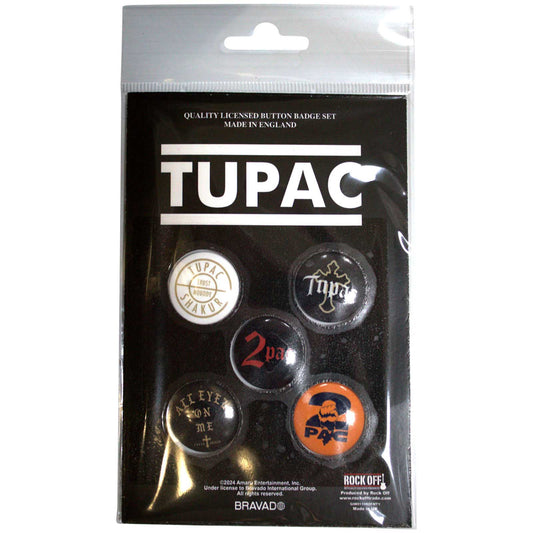 Een foto van een Tupac Knop Badge Pakket