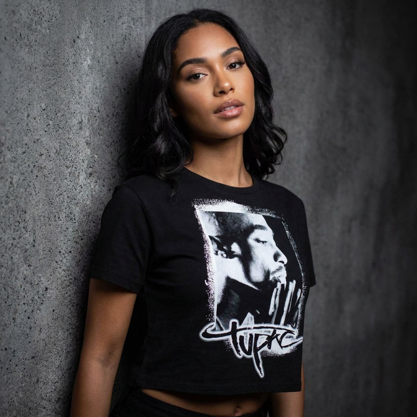Een foto van een Tupac Crop Top