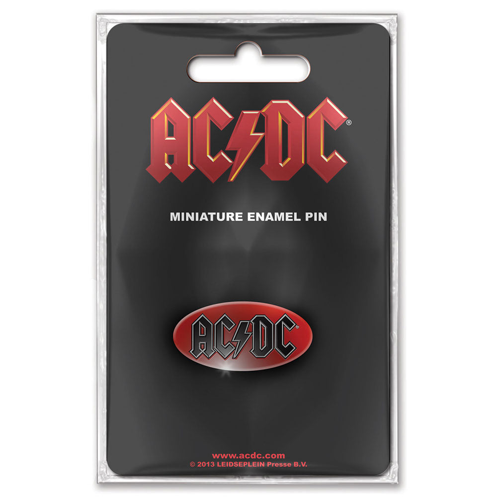 Een foto van een AC/DC Speld Badge