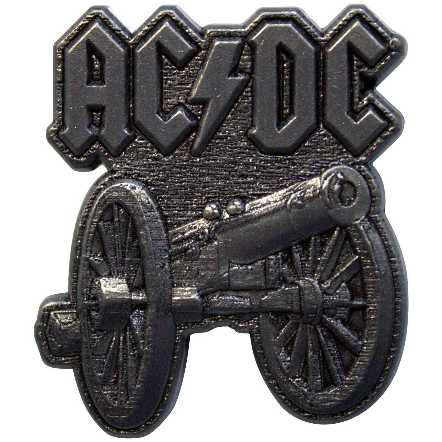 Een foto van een AC/DC Speld Badge