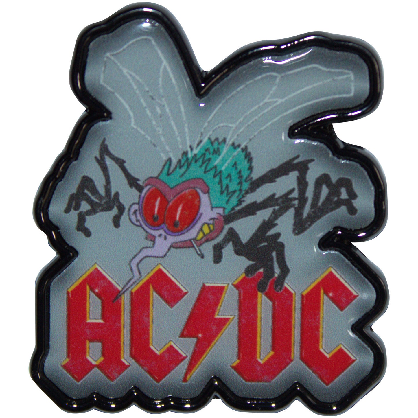 Een foto van een AC/DC Speld Badge