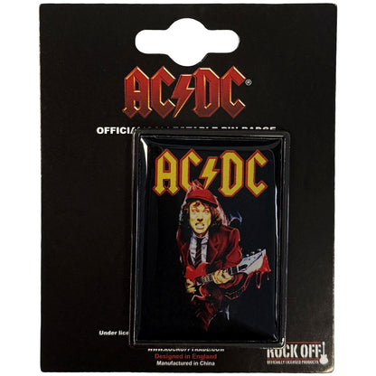 Een foto van een AC/DC Speld Badge