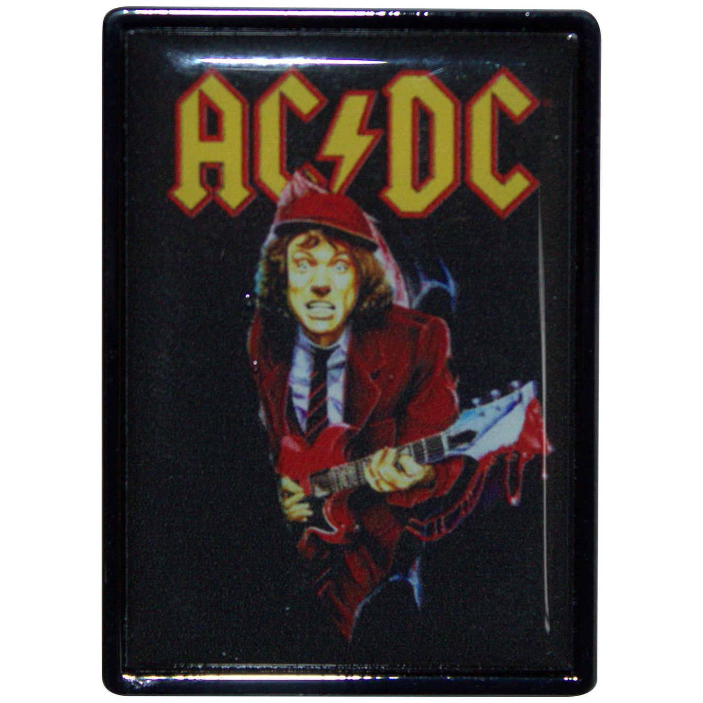 Een foto van een AC/DC Speld Badge