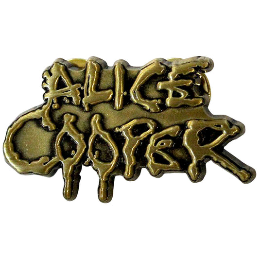 Een foto van een Alice Cooper Speld Badge