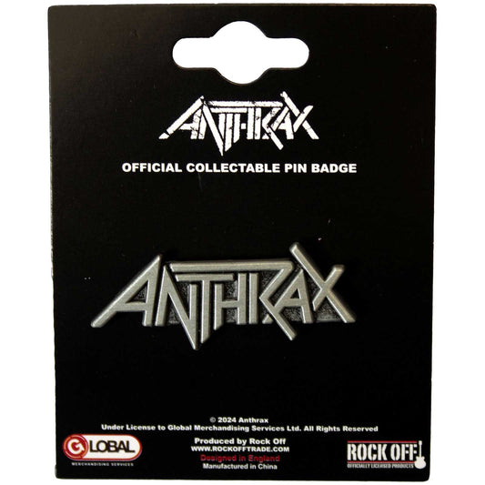 Een foto van een Anthrax Speld Badge