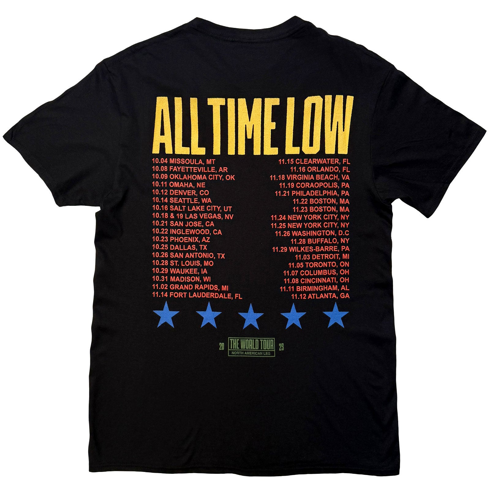 Een foto van een All Time Low T-Shirt