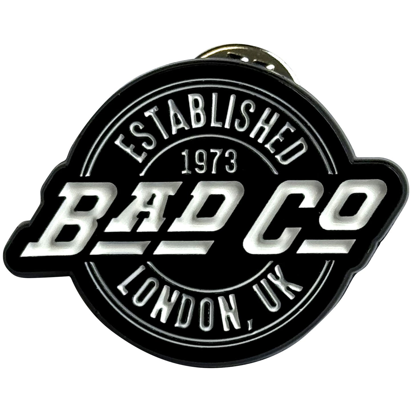 Een foto van een Bad Company Speld Badge