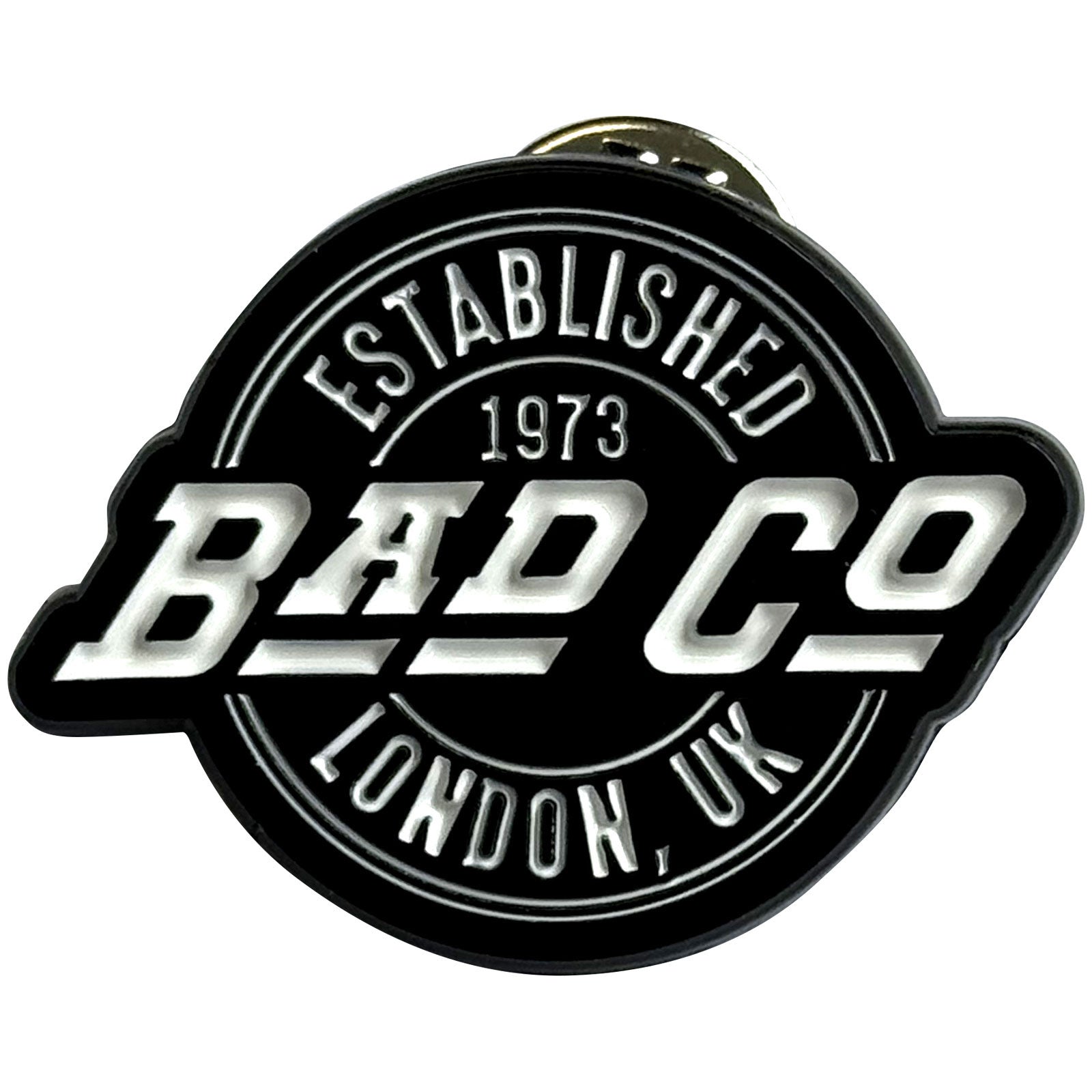 Een foto van een Bad Company Speld Badge