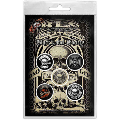 Een foto van een Black Label Society Speld