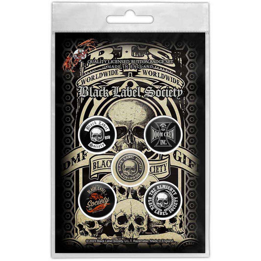 Een foto van een Black Label Society Speld