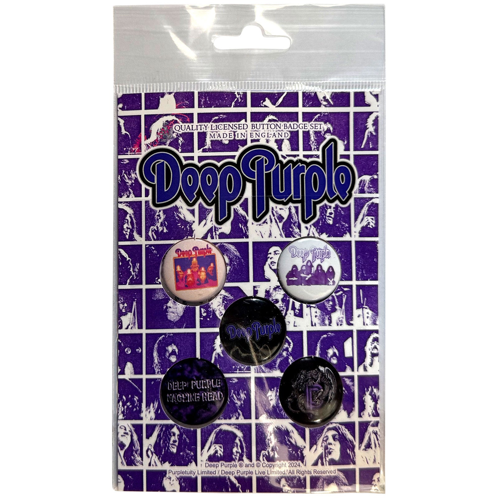 Een foto van een Deep Purple Speld Badge