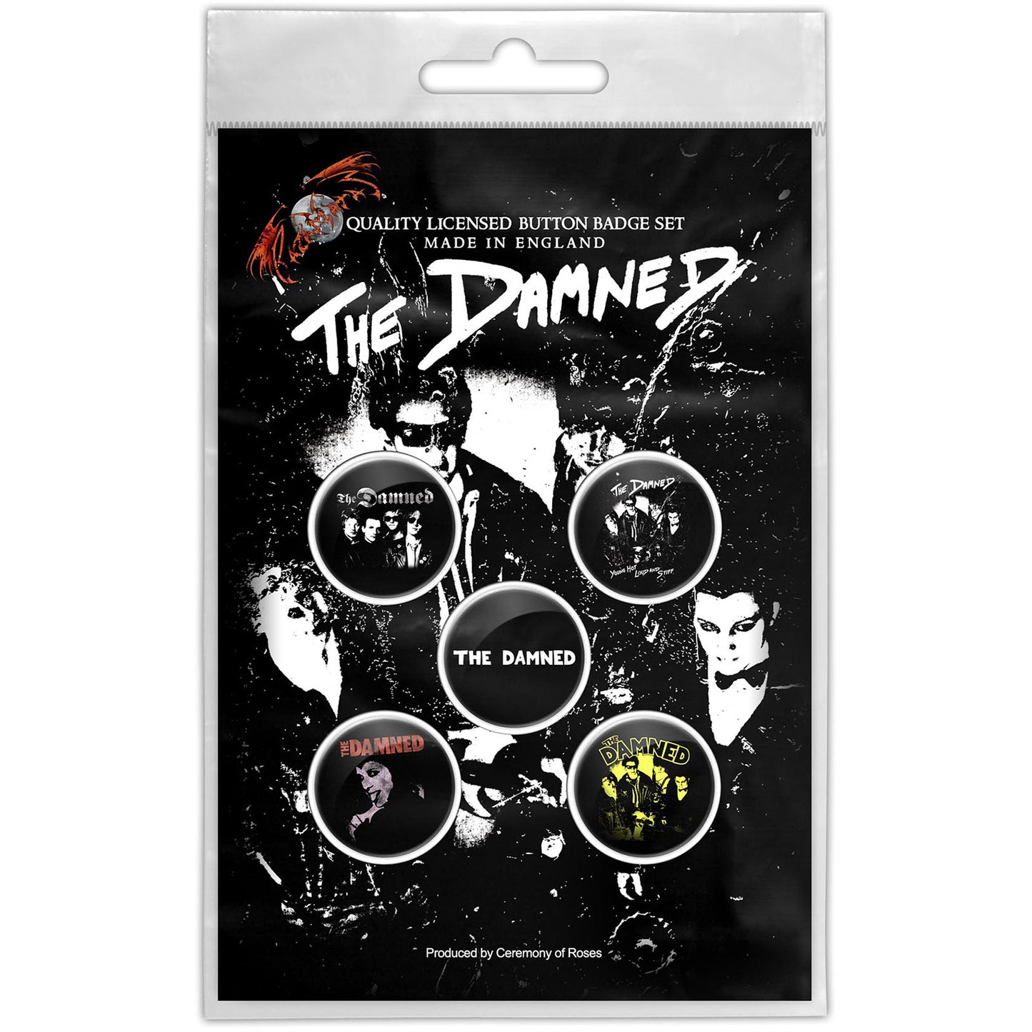 Een foto van een The Damned Speld Badge