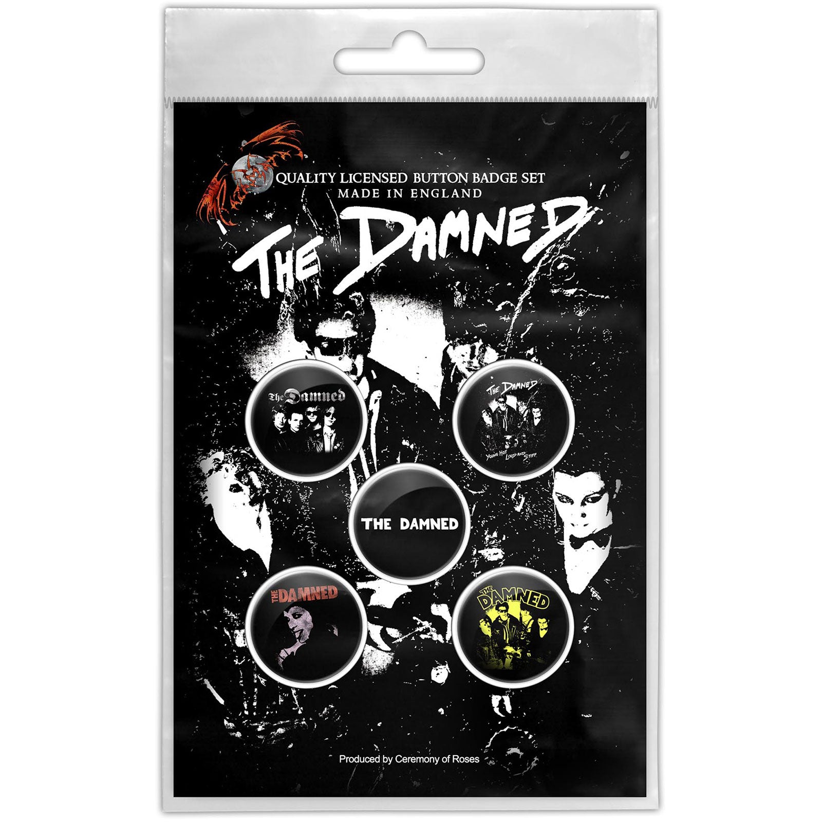 Een foto van een The Damned Speld Badge