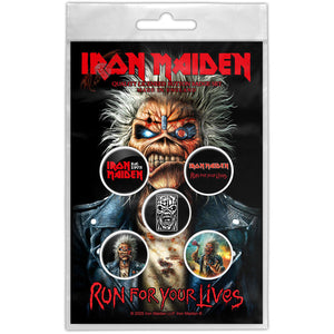 Een foto van een Iron Maiden Speld Badge