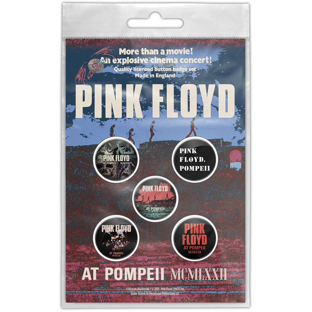 Een foto van een Pink Floyd Speld Badge
