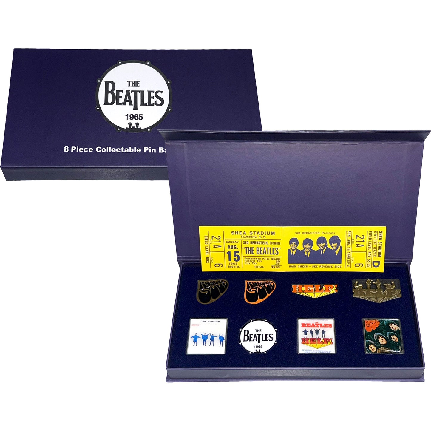 Een foto van een The Beatles Speld Badge