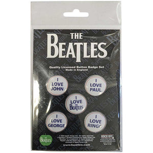 Een foto van een The Beatles Knop Badge Pakket