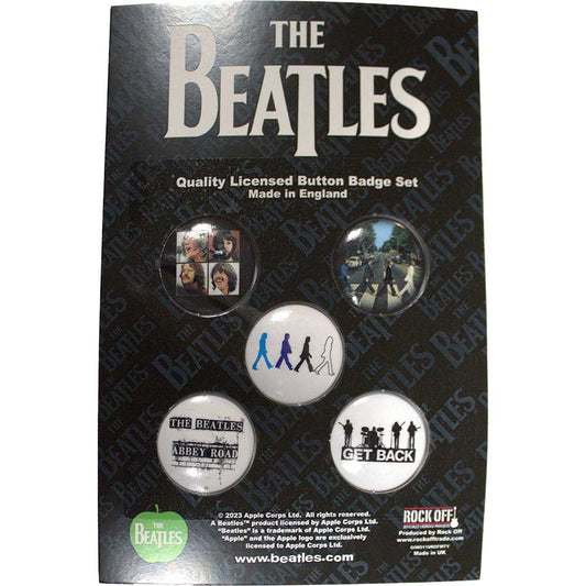 Een foto van een The Beatles Knop Badge Pakket