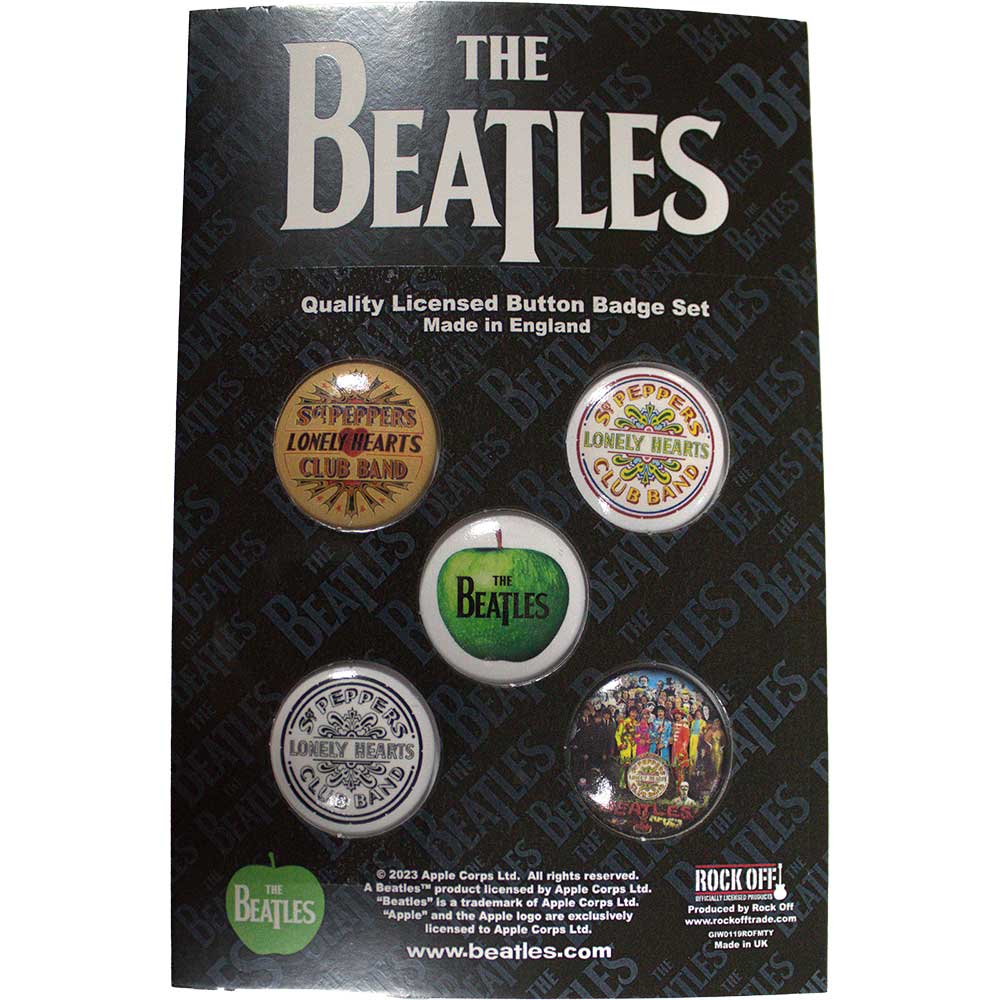 Een foto van een The Beatles Knop Badge Pakket