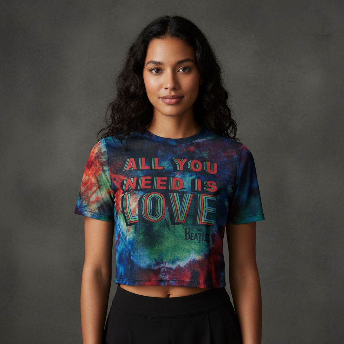 Een foto van een The Beatles Crop Top
