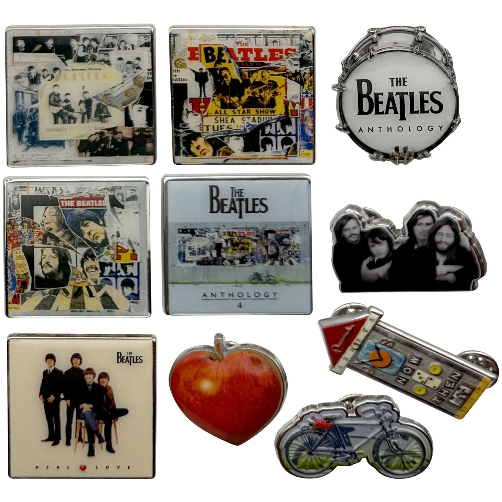 Een foto van een The Beatles Speld Badge