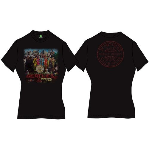 The Beatles Ladies T-Shirt: Sgt Pepper (Back Print) T-Shirt