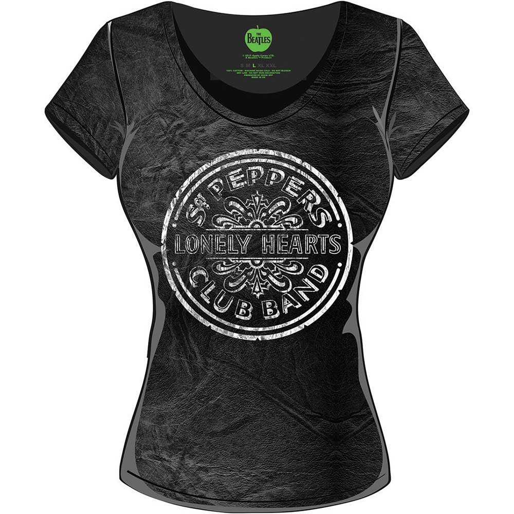 The Beatles Ladies T-Shirt: Sgt Pepper Drum (Wash Collection) T-Shirt