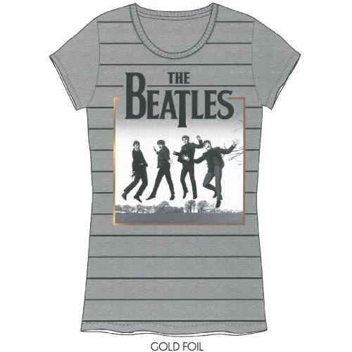 The Beatles Ladies T-Shirt: Leaping (Foiled) T-Shirt