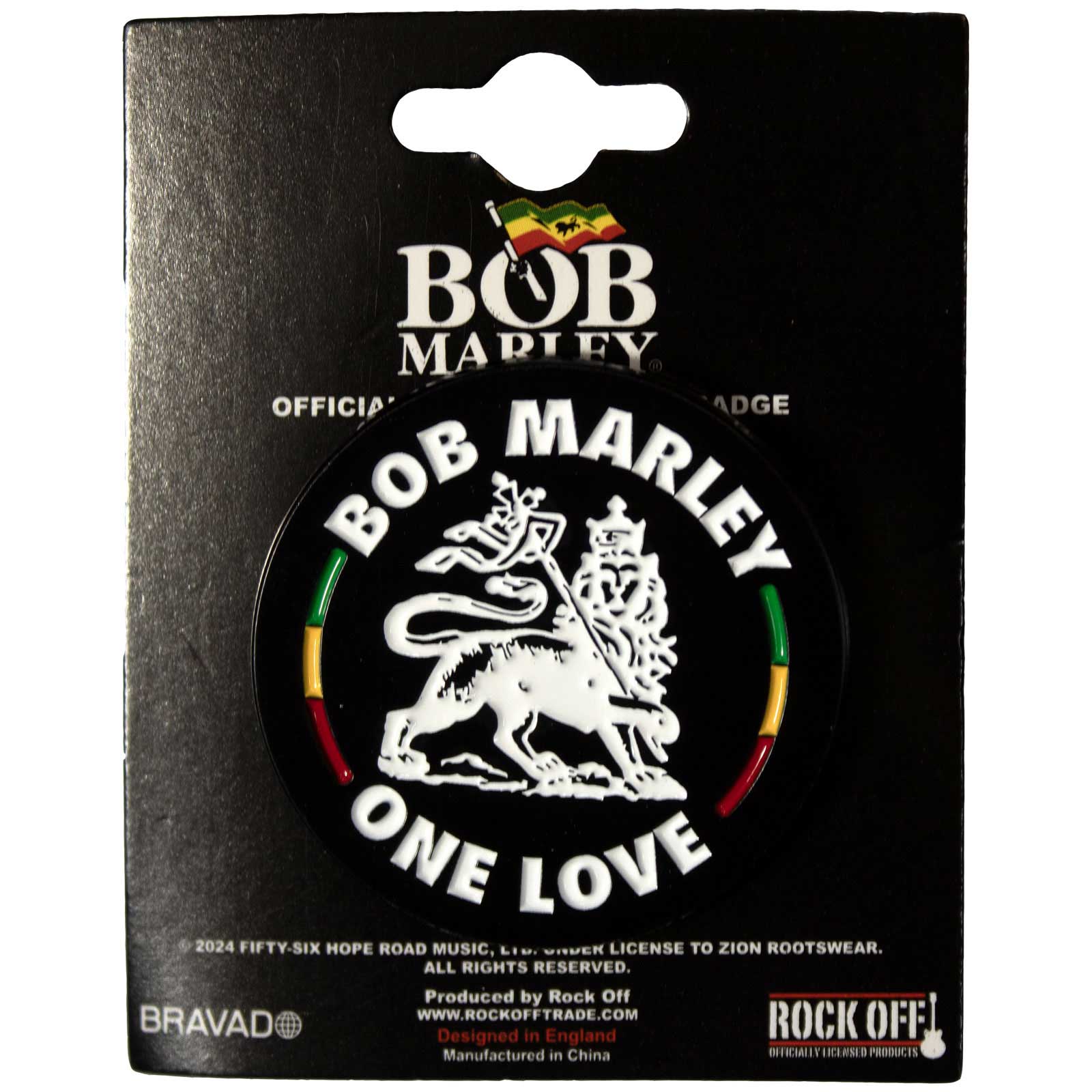 Een foto van een Bob Marley Speld Badge