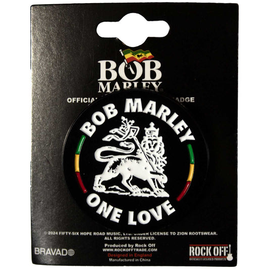 Een foto van een Bob Marley Speld Badge