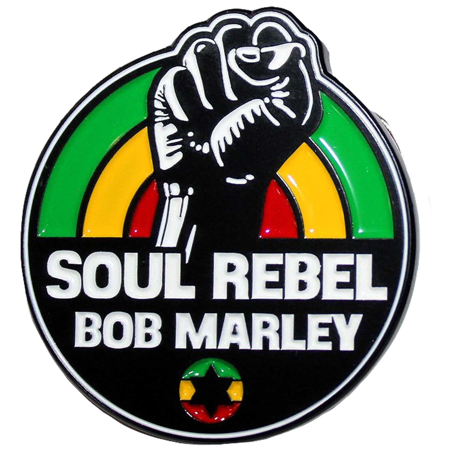 Een foto van een Bob Marley Speld Badge