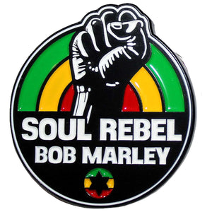 Een foto van een Bob Marley Speld Badge
