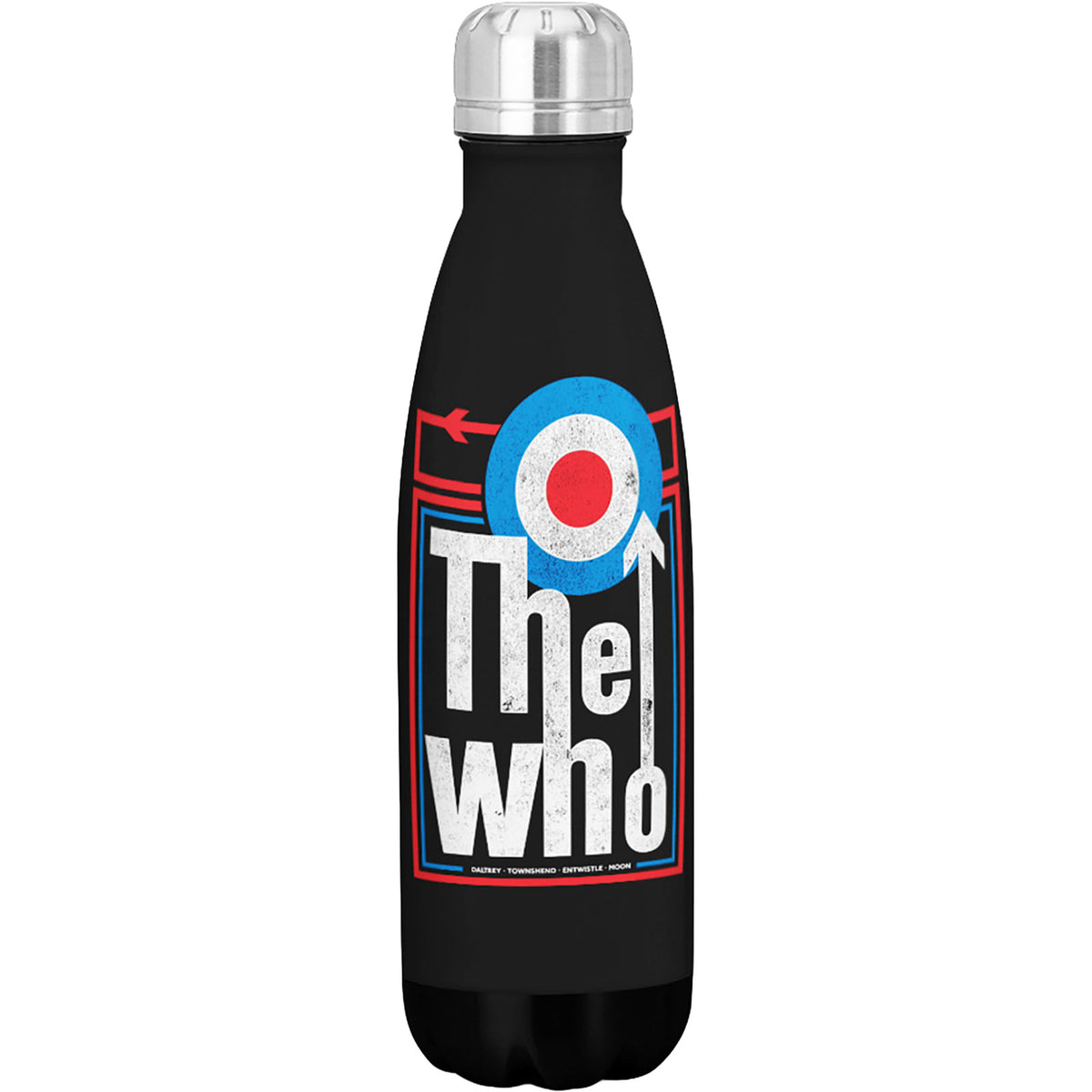 Een foto van een THE WHO Waterfles