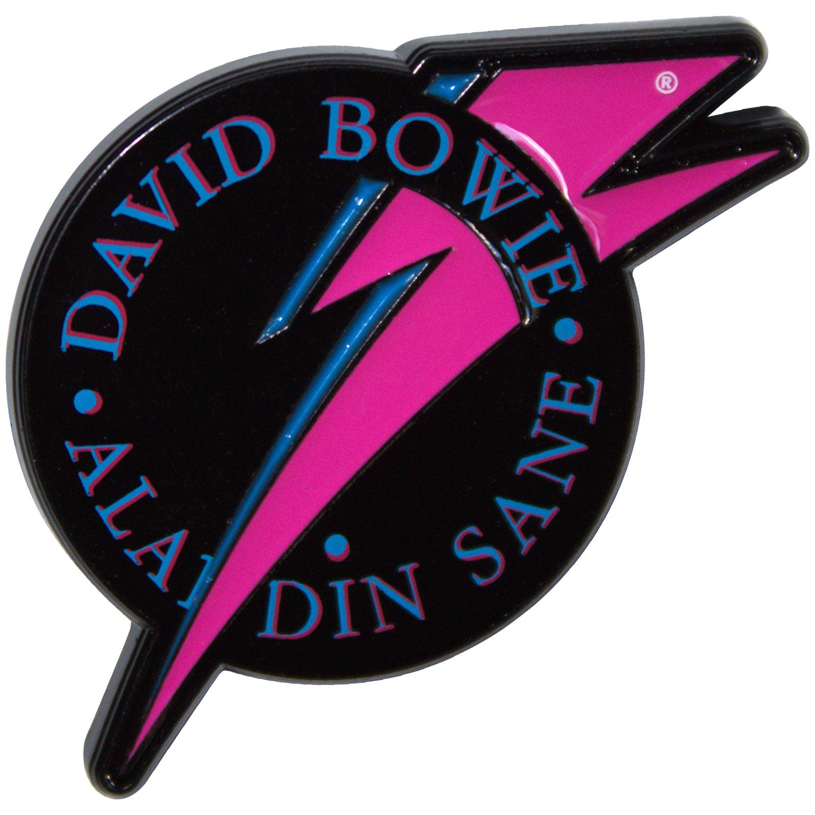 Een foto van een David Bowie Speld Badge